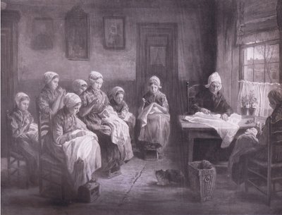 Die Nähschule in Katwyk, Bibbys Annual, 1916-1917 von Jozef Israëls